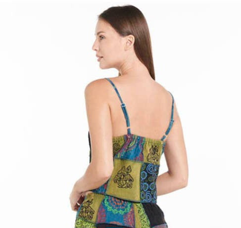 Cotton Patchwork Crop Tank Top
