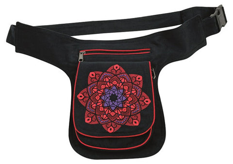 Mandala Hip Bag ~ Black & Red
