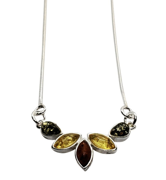 Amber & Sterling Silver Necklace