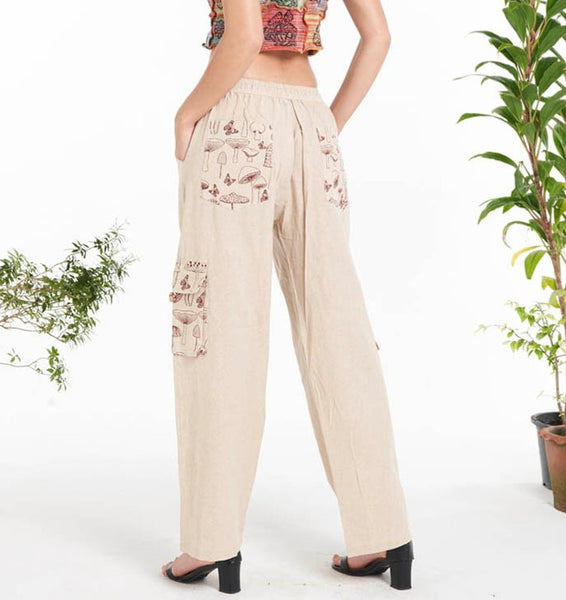 Cotton Pants with Mushroom Details