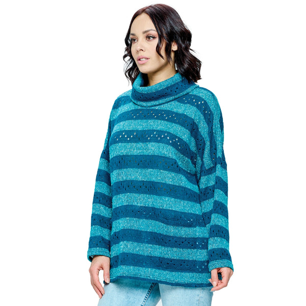 Turquoise Striped Sweater