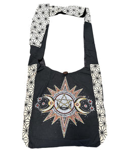 Cotton Sling Bag ~ Wiccan Symbols