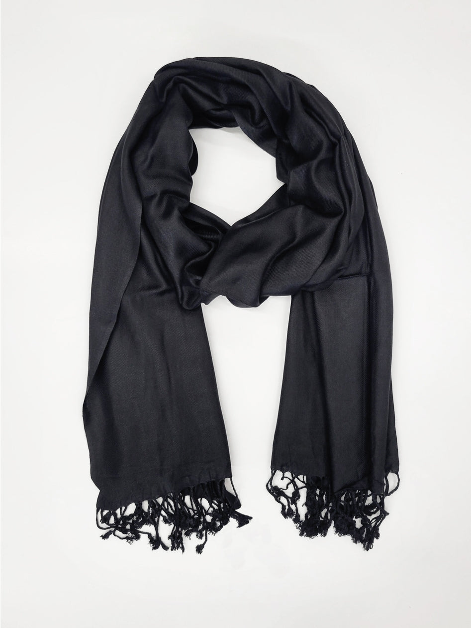 Solid Color Pashmina ~ Black