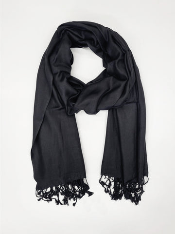 Solid Color Pashmina ~ Black