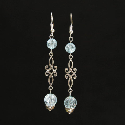 Stainless Steel Charms & Crystal Earrings