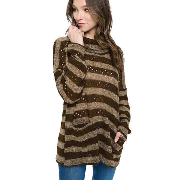 Brown Striped Sweater