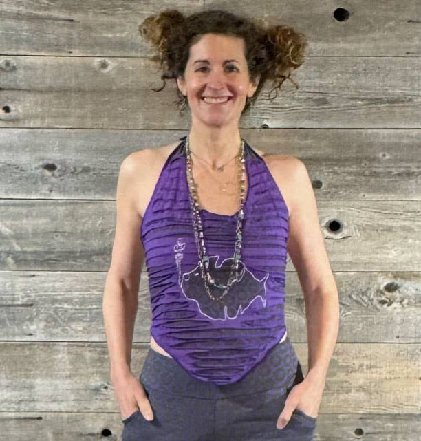 Phish Halter Top ~ Purple & Gray