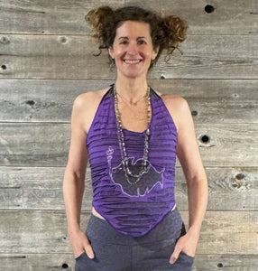 Phish Halter Top ~ Purple & Gray