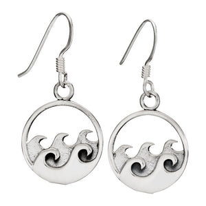 Sterling Silver Earrings ~ Double Waves