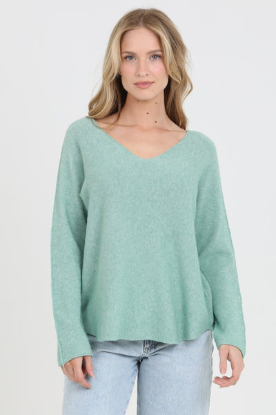 Italian V-Neck Sweater ~ Robin's Egg Blue