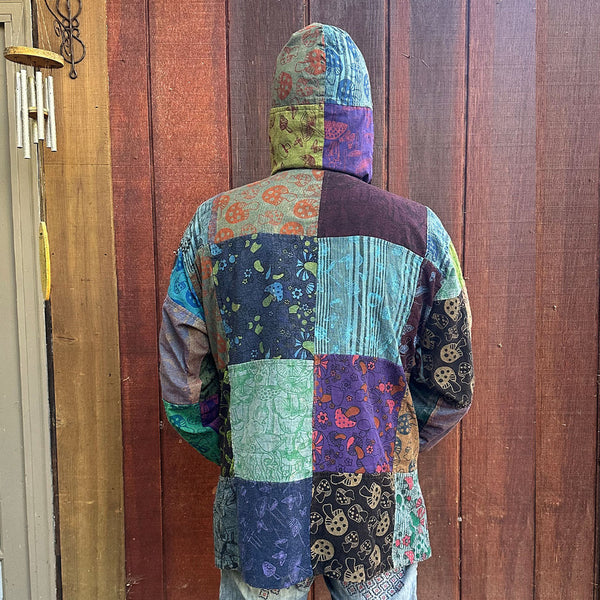 Mushroom Patchwork Pullover Hoodie