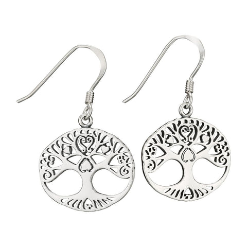 Tree of Life with Heart Sterling Earrings