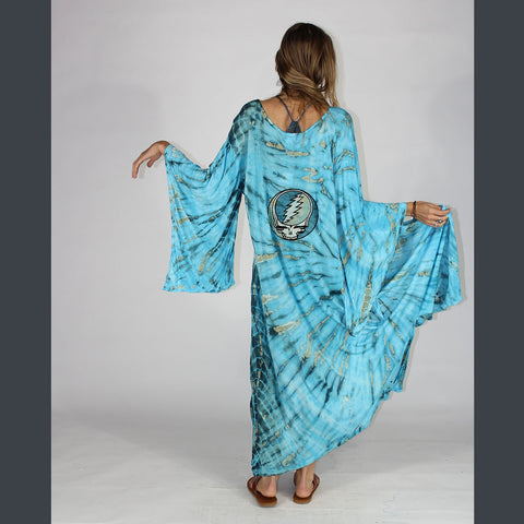 Grateful Dead Tie-dye Kimono ~ Turquoise