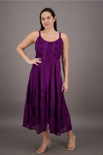 Renaissance Lace-Up Dress ~ Purple