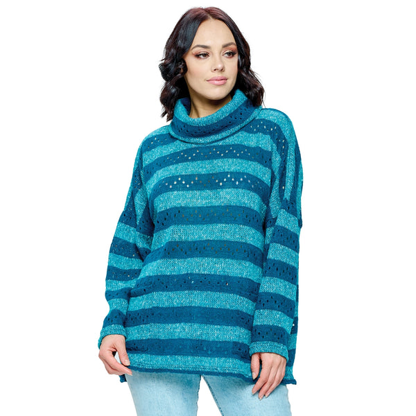 Turquoise Striped Sweater