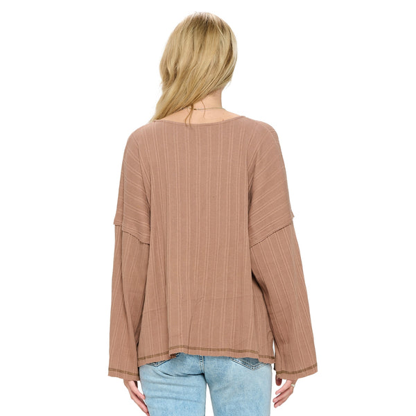 Cozy Over-Sized Cotton Knit Top ~ Carmel