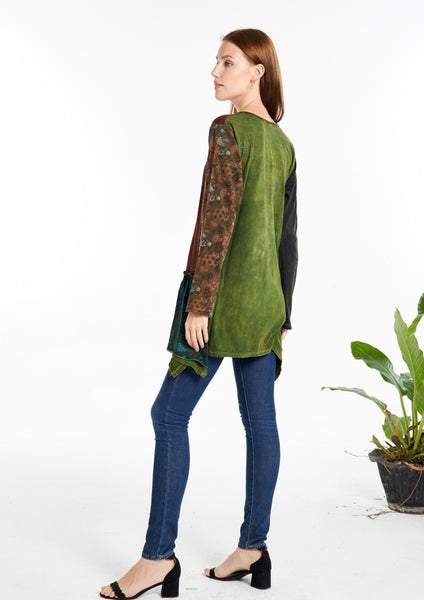 Patchwork Mushroom Cotton Knit Tunic ~ So Cool!