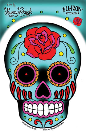 Rose Sugar Skull Sticker