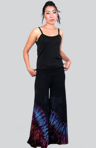 Tie-Dye & Black Wide Leg Pants