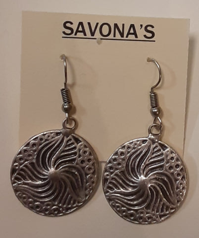 Turkish Earrings ~ Circles with Trillium Design!