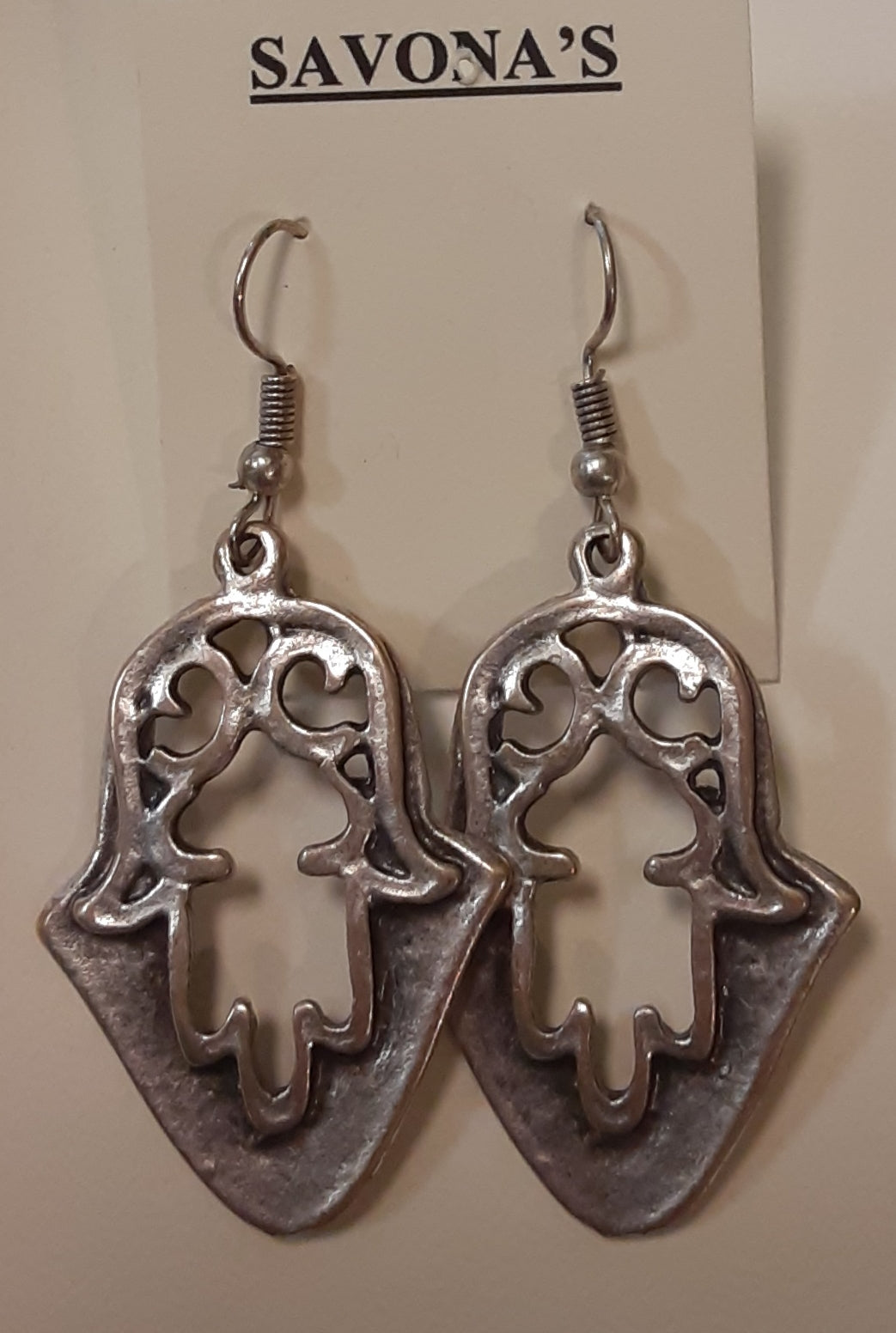 Turkish Earrings ~ Stylized Hand of Fatima or Hamsa