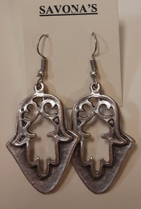 Turkish Earrings ~ Stylized Hand of Fatima or Hamsa