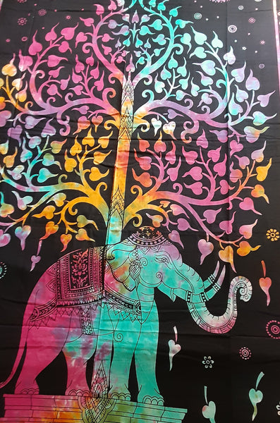 Tapestry  - Elephant with Tree of Life