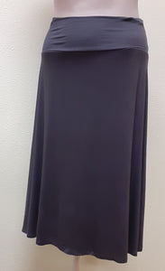 Rayon Knit Skirt - Knee Length - Gray