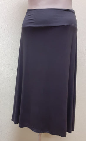 Rayon Knit Skirt - Knee Length - Gray