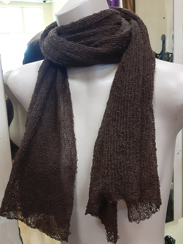 Nubby Knit Scarf - Brown