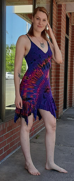Lace Back Tie-Dye Dress ~ Purples!