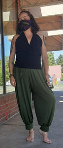 Harem Pants - Solid Color - Olive Green