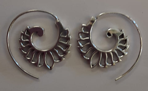 Spiral Silver Plated Earrings from India - Small Foxtails