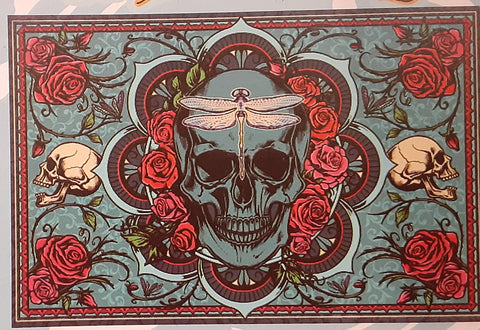 Skull & Roses  ~ Mini Tapestry ~ Wall Hanging