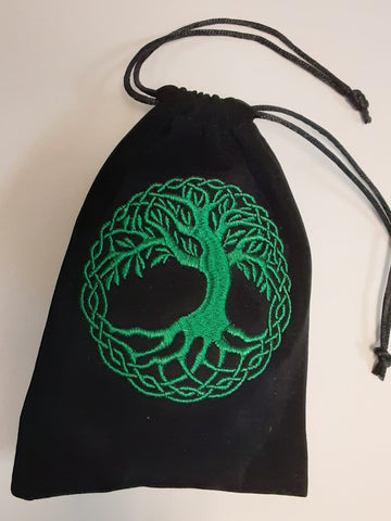 Velvet Embroidered Pouch - Tree of Life