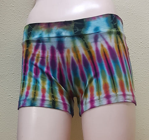Booty Shorts - Tie-dye - White Rainbow