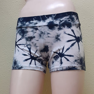 Booty Shorts - Tie-dye - White & Black