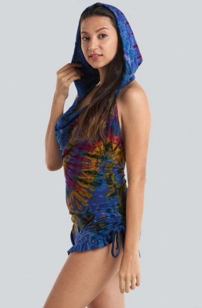 Tie-dye Romper - Hooded and Backless - 3 color combos!