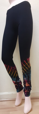 Black & Tie-dye Leggings - Black Rainbow