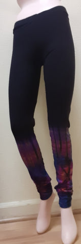 Black & Tie-dye Leggings - Purple
