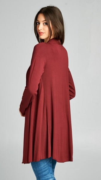 Rayon Knit Jacket - Burgundy