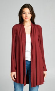 Rayon Knit Jacket - Burgundy