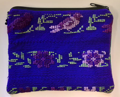 Guatemalan Embroidered Pouch ~ Medium - Purple Birds