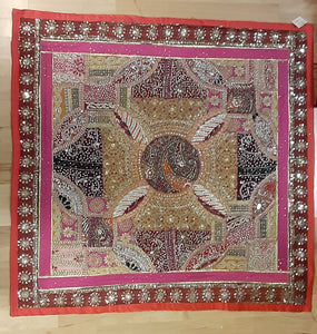 Rajastani Brocade Wall Hanging - Large Red