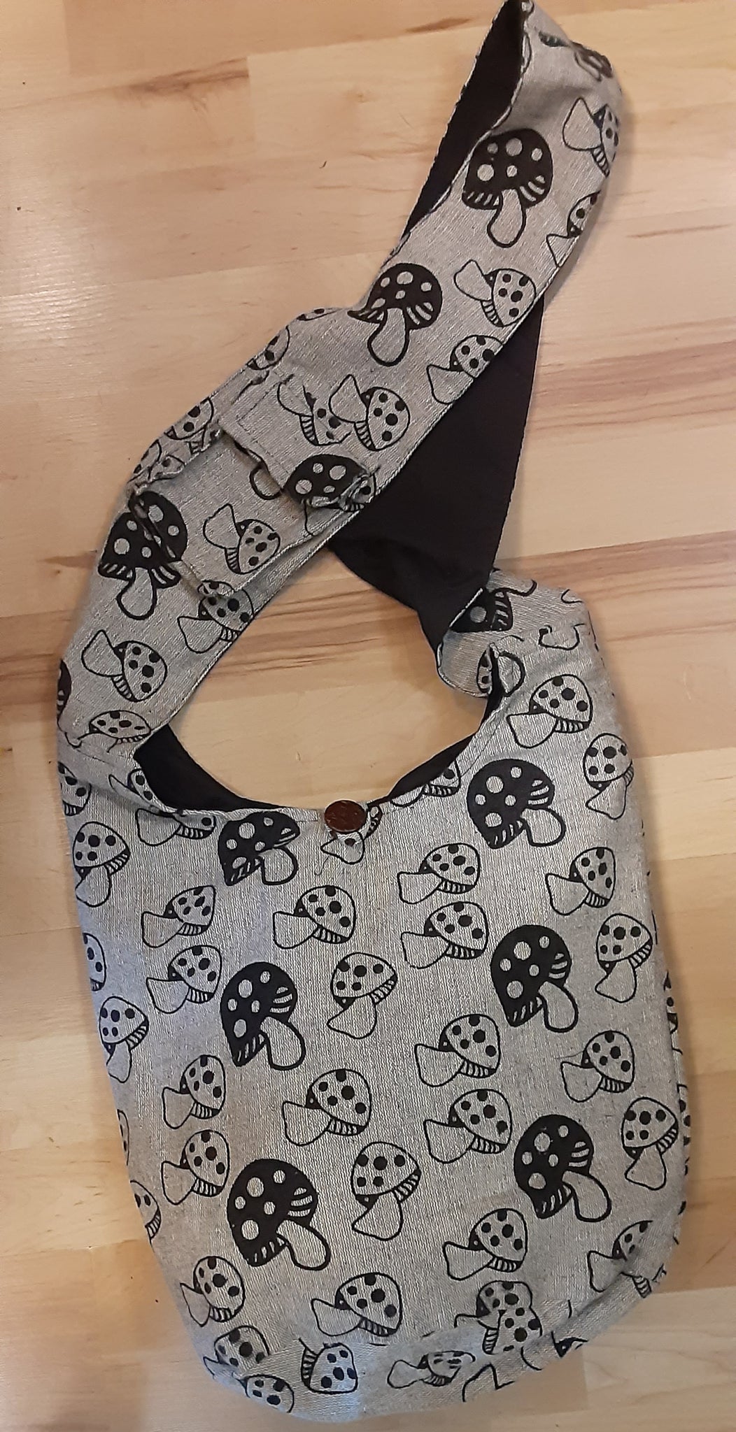 Mushroom Sling Bag ~ Black & Gray