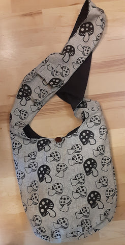 Mushroom Sling Bag ~ Black & Gray