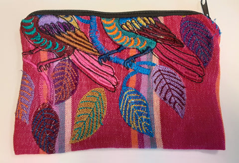 Guatemalan Embroidered Pouch ~  Large - Bird Legs