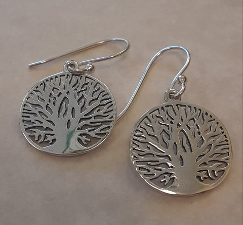 Sterling Silver Earrings - Tree of Life Rounds