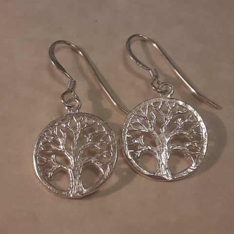 Sterling Silver Earrings ~ Etched Tree of Life