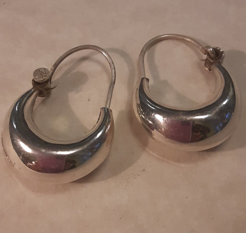 Sterling Silver Earrings ~ Traditional Hoops